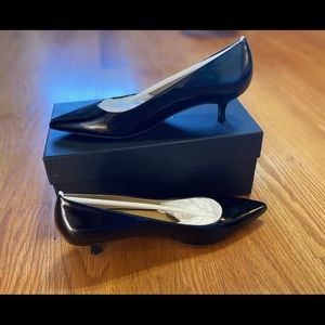 Coach Leather Pointed-toe Kitten Heel Pump